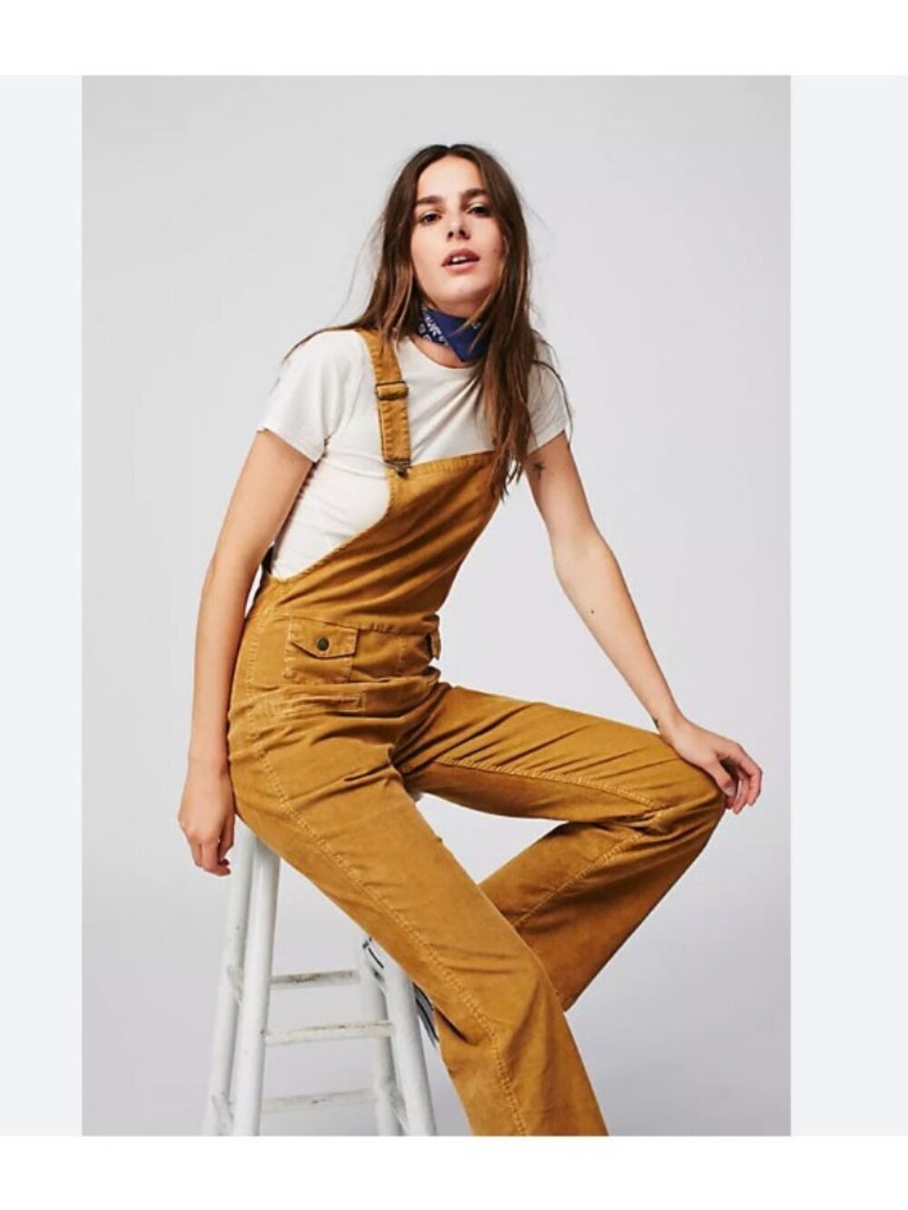 Free People Movin Away Corduroy Overalls Womens 25 Adjustable Strap Jumpsuit
